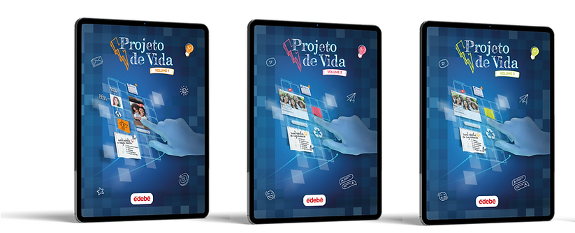 3 ipads com a coleção Projeto de Vida