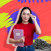 estudante segurando livros