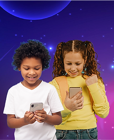 menino e menina com celular